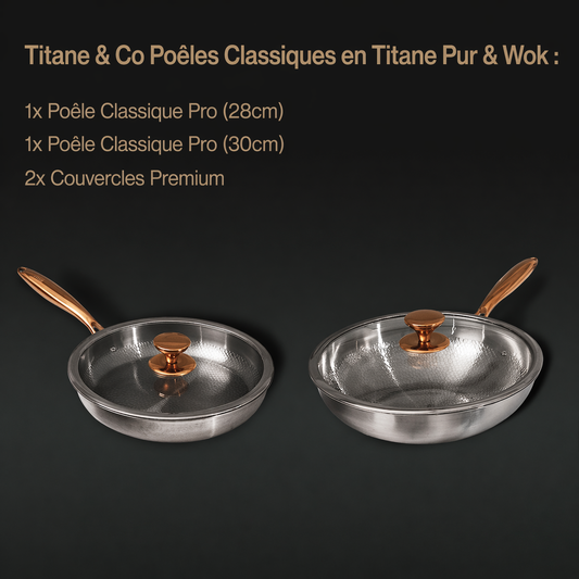 Poêle Klassisk & Wok en Titane Ren (4 Pièces)