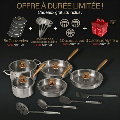 VENTE DE PRINTEMPS EXCLUSIVE | Ensemble de cuisson en titane classique complet (20 pièces)