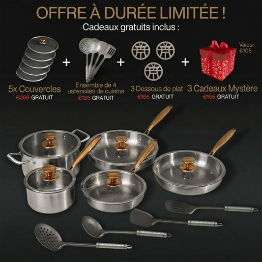 VENTE DE PRINTEMPS EXCLUSIVE | Ensemble de cuisson en titane classique complet (20 pièces)