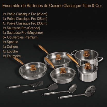 Ensemble de Casseroles en Titane Classique Komplet (14 Pièces)