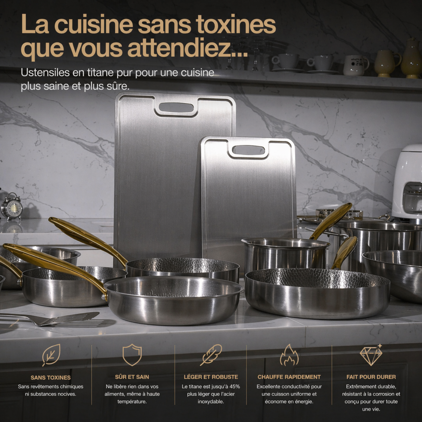 Ensemble de Casseroles en Titane Komplet Signature (14 Pièces)