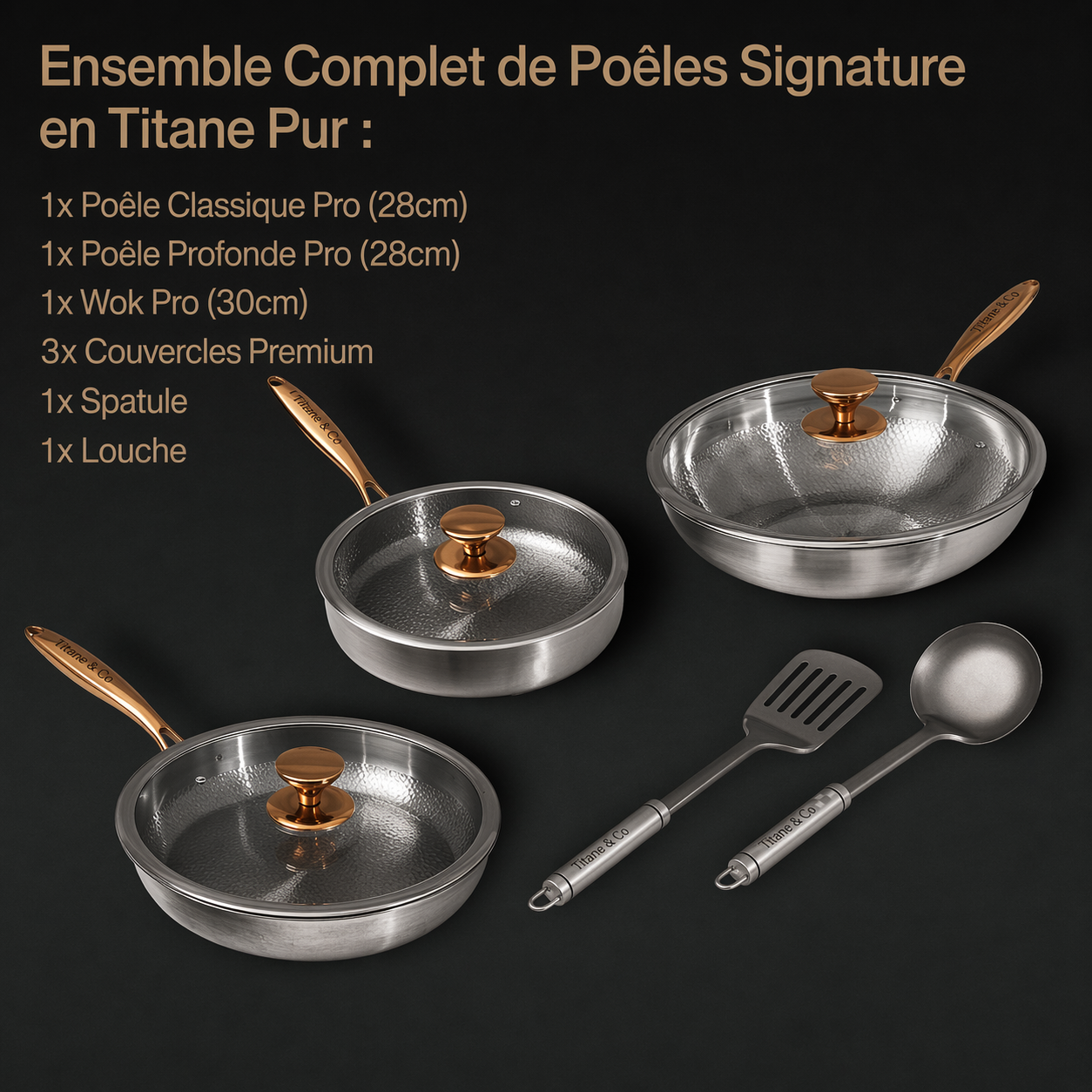 Ensemble de poêles Ren Titanium Signature (8 pièces)